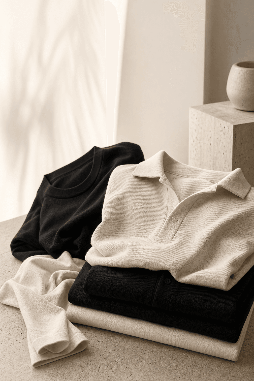 VELLE Drop 01 luxury knit polos and heavyweight essentials